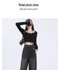 Women's Plus Size Dark Washed Wide-Leg Jeans with Zipper - Retro Style for Spring and Autumn