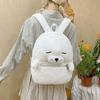 Cartoon Cute Seal Backpack Solid Color Simple Fluffy Seal Schoolbag Versatile Lightweight Shoulder Bag Women Girl Accessories