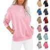 Women's Solid Color Pocket Top Hoodie