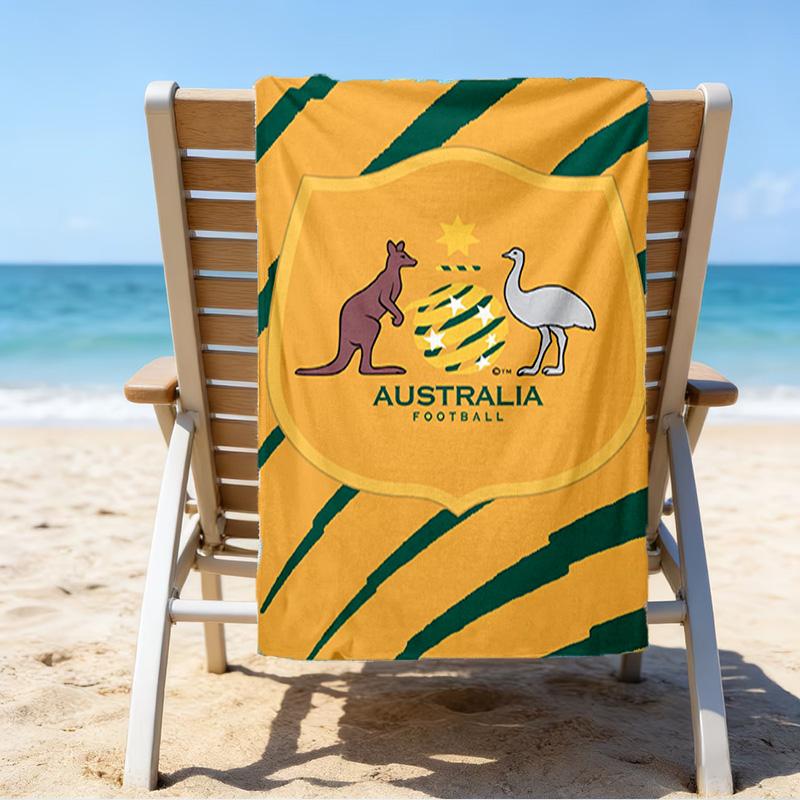 Asciugamano da Spiaggia in Microfibra con Emblema dello Stemma dell'Australia, Leggero e Asciugatura Rapida, per Viaggi Estivi, Essenziale per la Spiaggia, Piscina all'Aperto