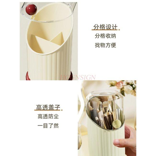1pcs Makeup Brush Storage Case with Flip Cover, Dust-proof and High-end Desktop Makeup Storage Box