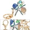 Ocean Series Rhinestone  Keyring Pendant Starfish Scallop Pearl Keychain Bag Decoration Gift