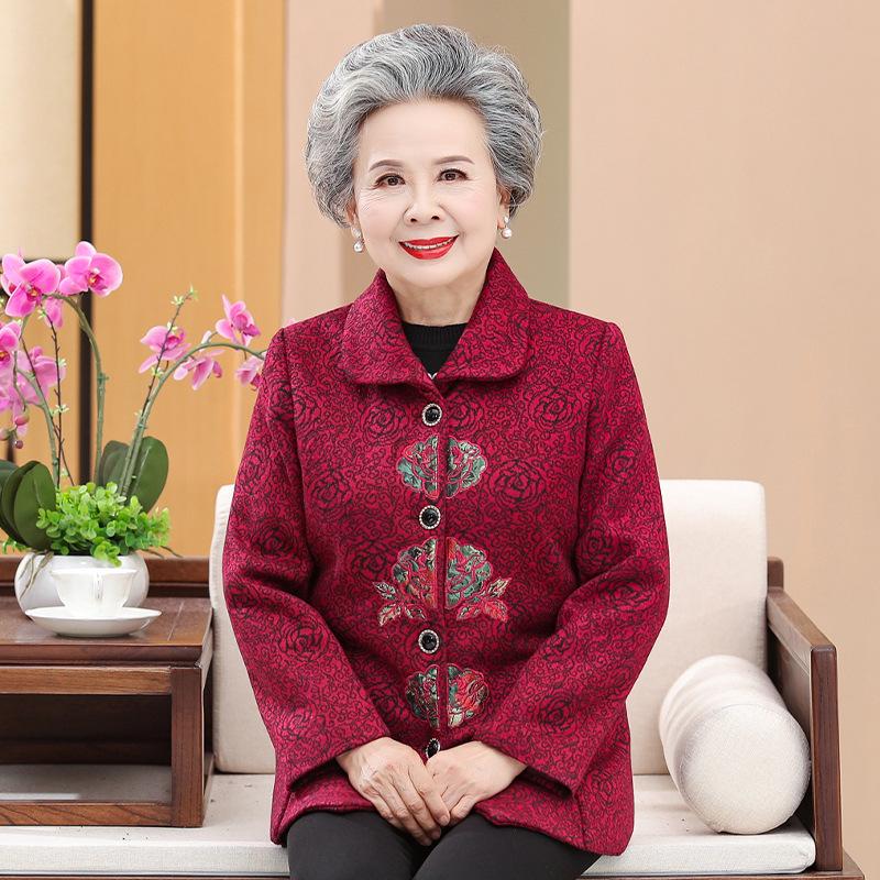 

Vintage Spring Tang Suit Jacket for Middle-Aged and Elderly Women 2XL (100-115 lbs)