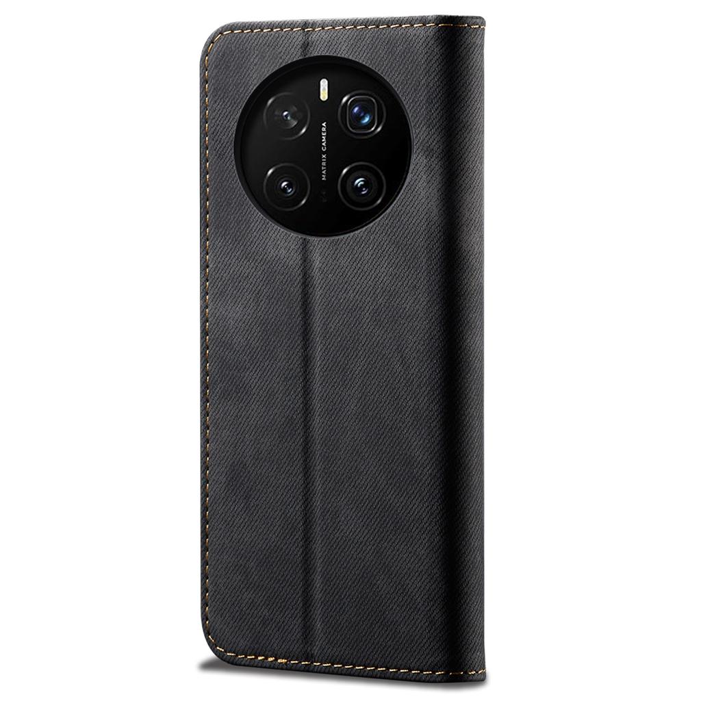 For Honor Magic7 5G Case Jeans Cloth Texture Anti-Scratch Leather Stand Phone Cover