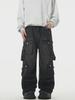 2024 Unisex American Retro Yellow Multi-Pocket Workwear Jeans - Loose Straight Hip-Hop Style