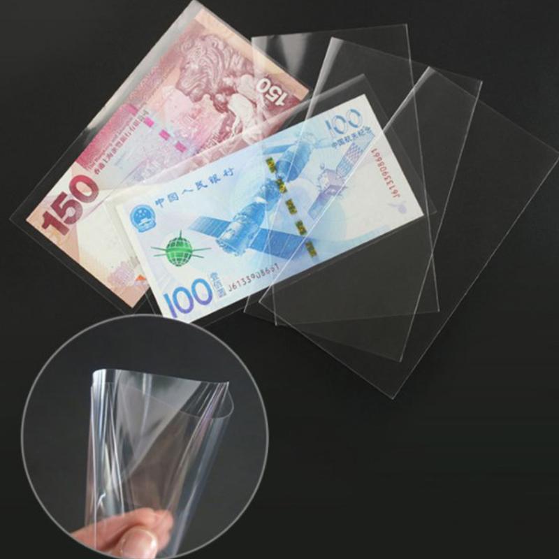 100Pcs Banknotes Holder Coin Album Storage Bag Box Photocards Pvc Page Paper Money Cedulas Collection Case Transparent Organizer