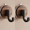 Wood Grain Suction Cup Hook, Door Hook, Bathroom Hook, Sturdy Load-bearing, Seamless Hook, Home Decoration