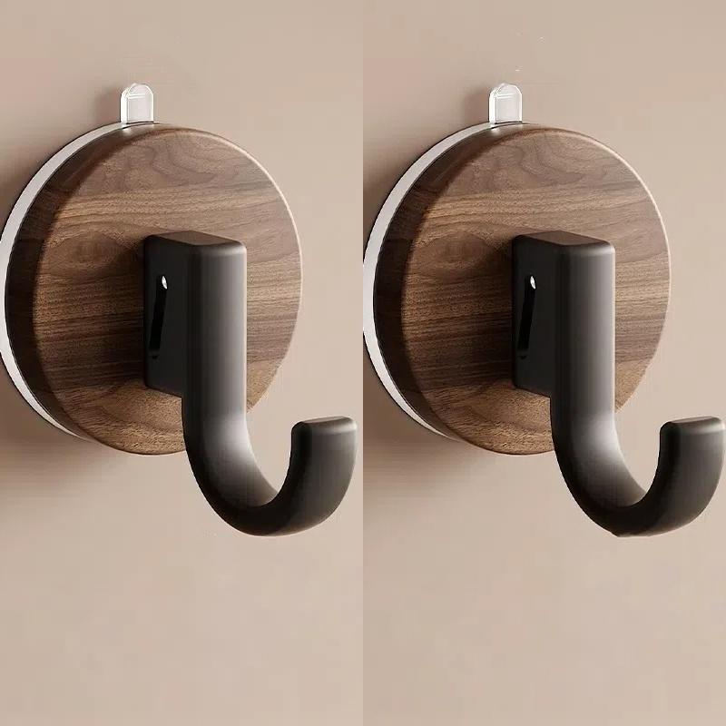 Wood Grain Suction Cup Hook, Door Hook, Bathroom Hook, Sturdy Load-bearing, Seamless Hook, Home Decoration