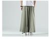 2021 Summer Men's Retro Chinese Style Ice Silk Wide-Leg Casual Long Pants with Belt, Plus Size Available.
