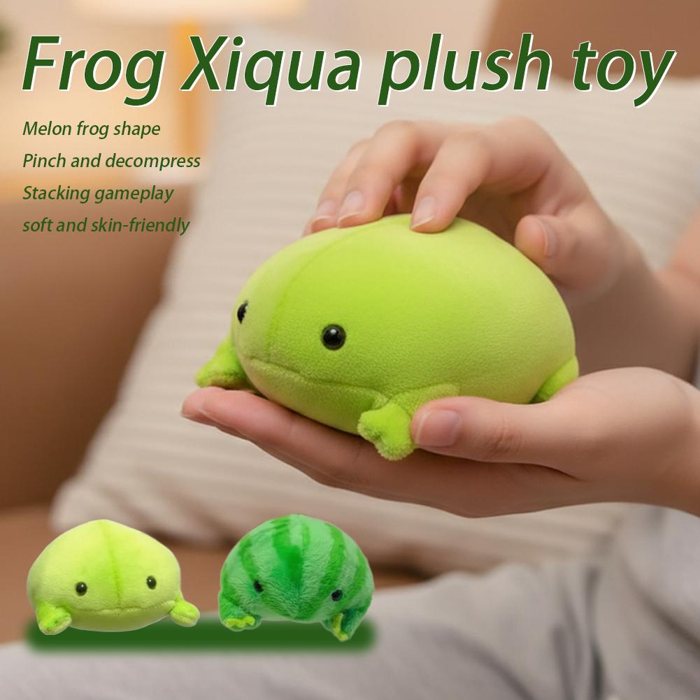 Funny Watermelon Frog Plush Toy Creative Frog-Watermelon Hybrid Stuffed Animal Soft Decompression Doll Room Decor Kids Gift