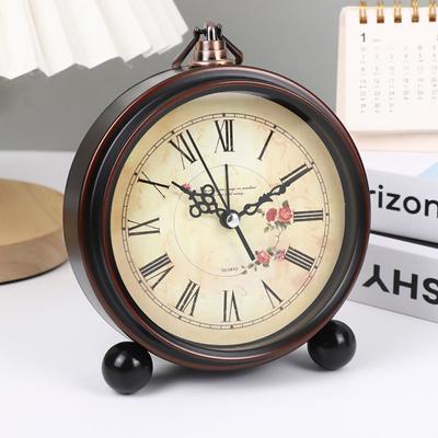 Aufhängbarer Batterie-Wecker Retro Superleise Tisch-Quarzuhr Vintage-Design Batteriebetrieben Mechanische Uhr Tisch