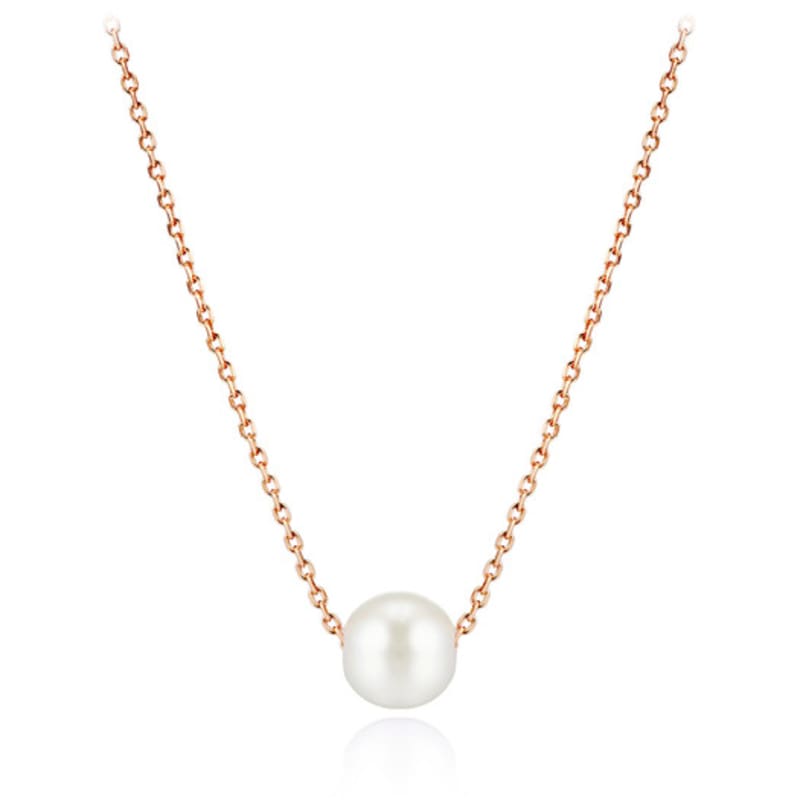 

ELLE Jewelry 8mm Basic Pearl Necklace ELBRNN198 white gold