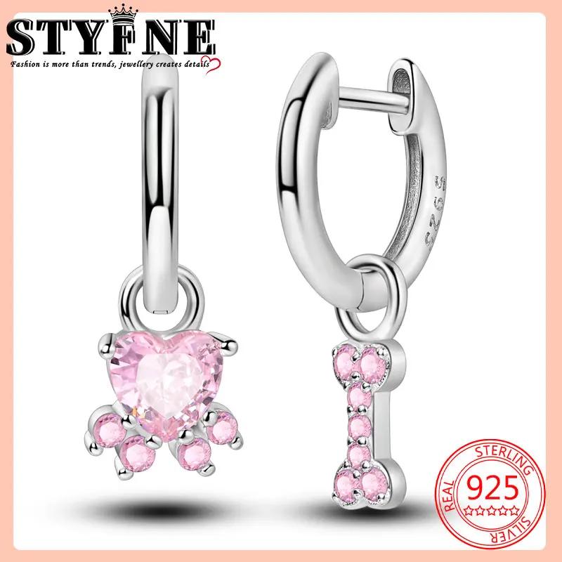 Copper Metal Ribbon Heart Ear Hooks Bead Components Pink Collection Adolescent Girl Style Charm Bead Component Bead Components Authentic Original