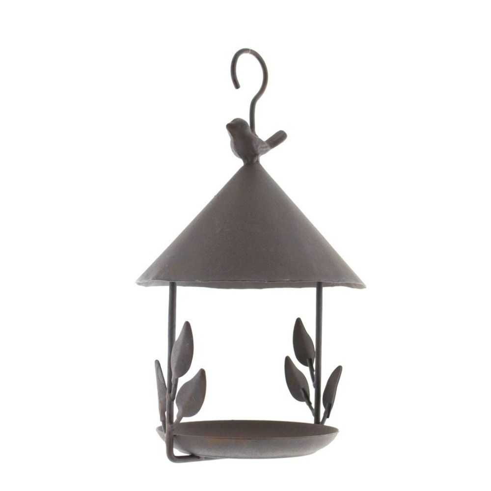 Windproof Bird Feeder Iron Bird Feeding Dish Garden Decor Bird Food Dispenser  Drinking