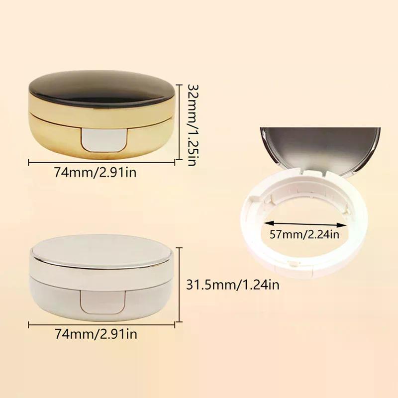 15g Empty Air Cushion Box with Powder & Mirror, Portable Cosmetic Container for BB Cream Foundation
