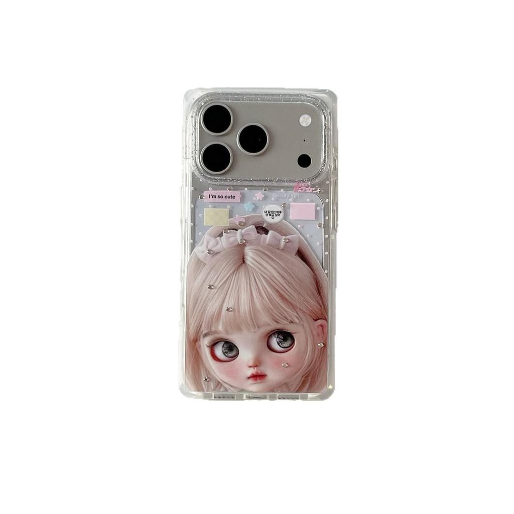 Anti-Fall Cartoon Rhinestone Phone Case for iPhone 15, 16, 17 Pro Max