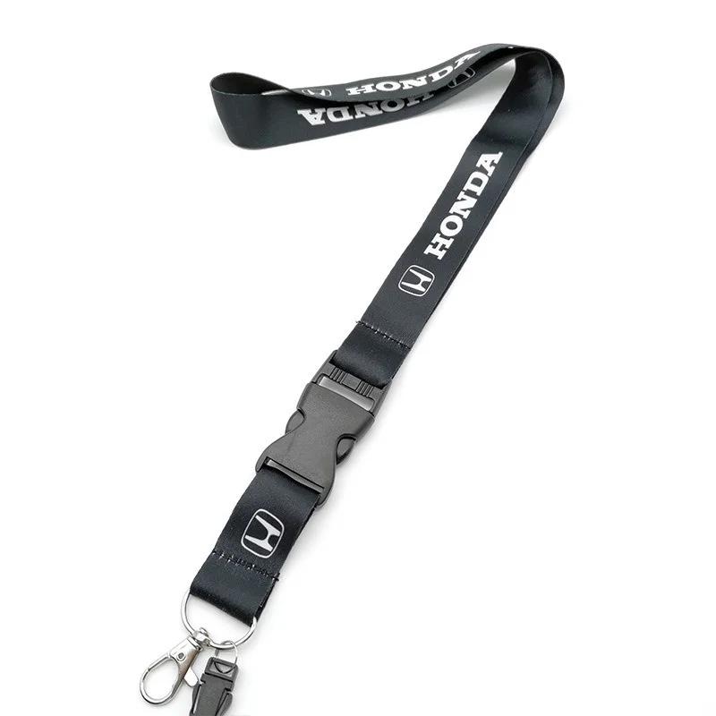 Lanyard Nylon Printing Emblem Style Black White Red Blue Keychain for Honda Civic Fit Accord CRV Spirior Odyssey CITY Envix Jade TP6