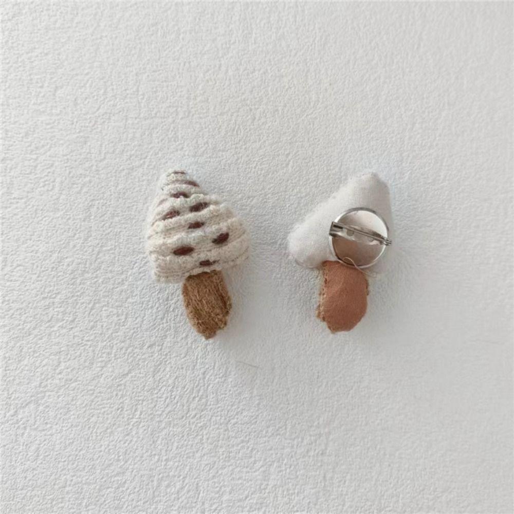 1 Pair Fabric Fabric Mushroom Pin Handmade Handcrafted Pin Premium Woodland Brooch Bag Accessory