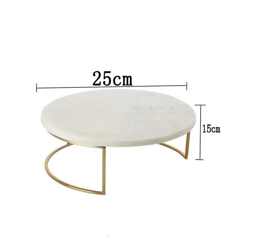 Iron Marble Cake Stand Dessert Tray Dim Sum Plate Display Stand Jewelry Tray Sushi Plate Snack Fruit Plates Refreshment Trays