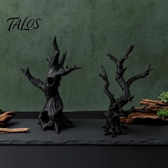Artificial Dead Tree for Reptiles 2Pcs 3D Printed Jumping Spider Tree, Hiding Cave, Hermit Crab Climbing Decor Biodegradable Pla Tank Reptile Habitat
