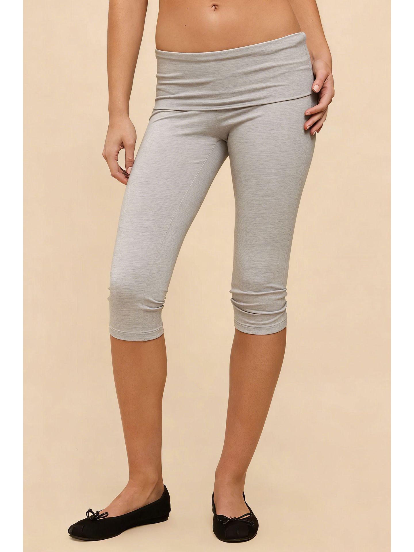 

2026 Trendy European & American Low-Waist Slimming Rolled-Up Cropped Pants Large светло-серый