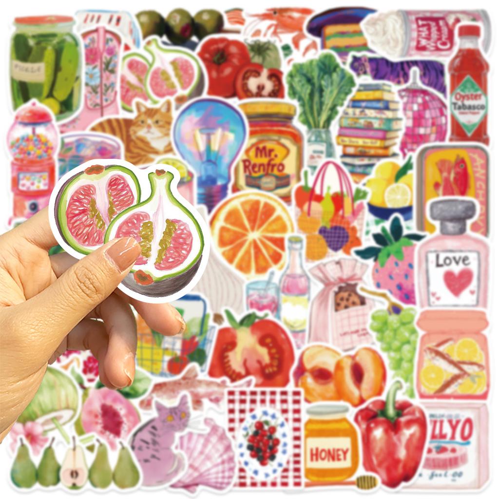 50 PZ Adesivi Estetici Pomodoro Mediterraneo Graffiti Laptop Stanza Skateboard Impermeabile Scrapbooking Adesivi per Telefono
