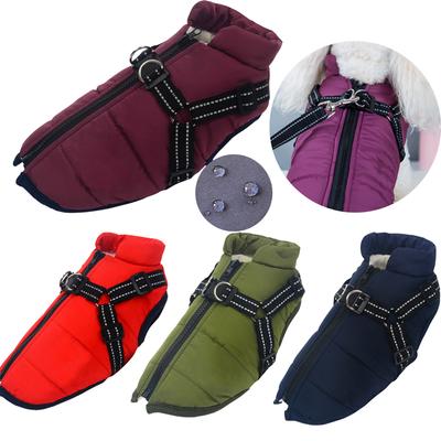 Wasserdichte Hundejacke mit Geschirr Winter Warme Hundekleidung Für Labrador Großer Großer Hundemantel Chihuahua Französische Bulldogge Outfits