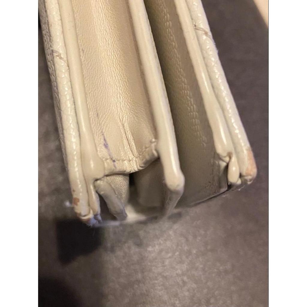Used SAINT LAURENT bifold wallet beige