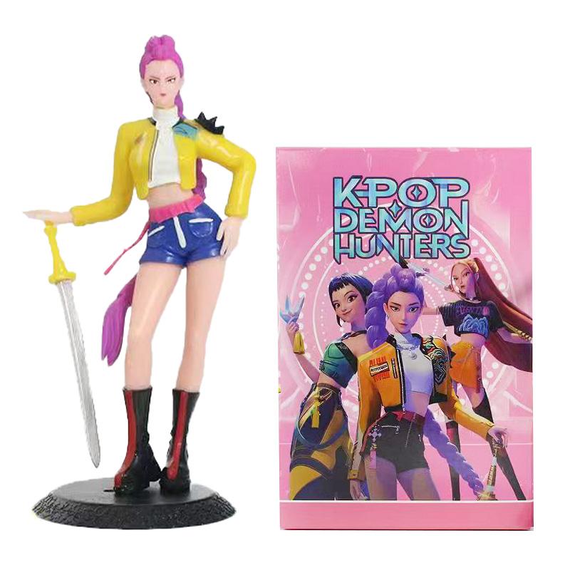 18cm Kpop Demon Hunters Figure Toy Cartoon Rumi/Mira/Zoey Action Figure PVC Desktop Decoration Model Doll Toy Fans Gift