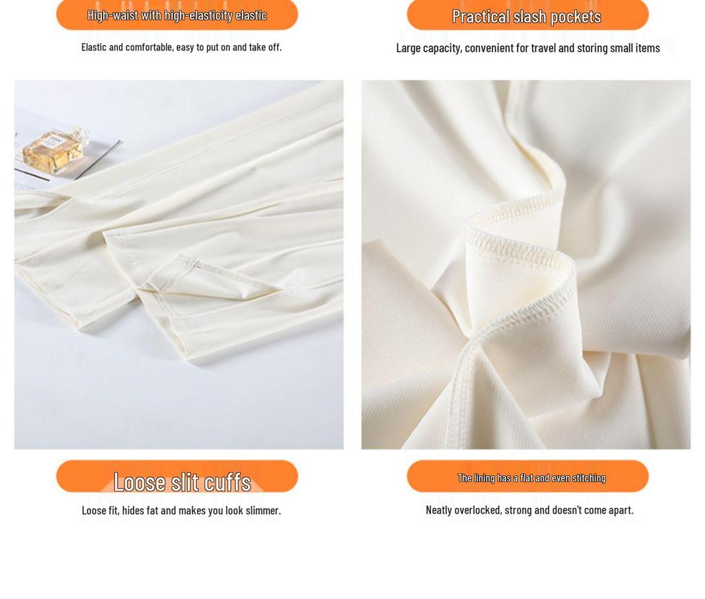 2025 Spring Plus Size High Waist Flared Petite Suit Pants - Slimming Drapey Casual Women's Slit Trousers