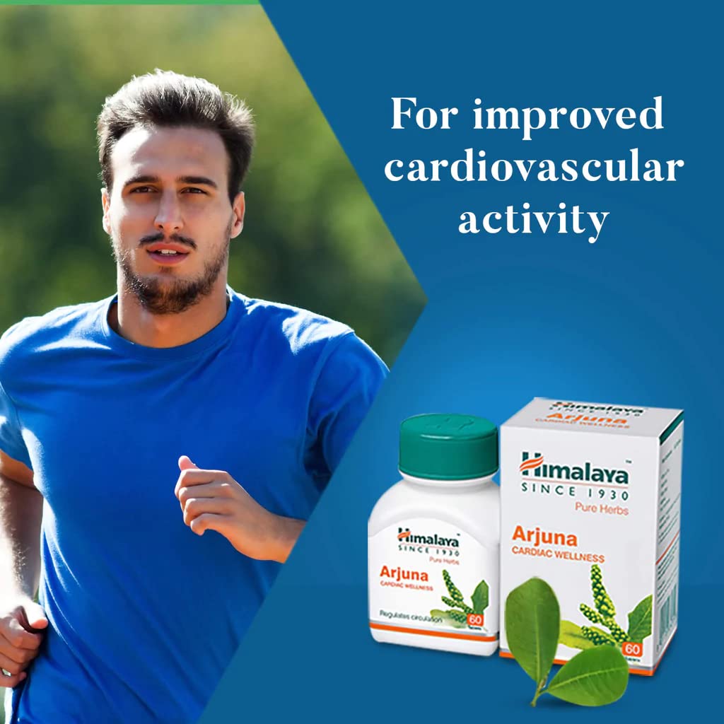 Himalaya 5 x Arjuna Heart Support Supplement 60 Tablets Each For Circulation Health Wellness Stress Relief