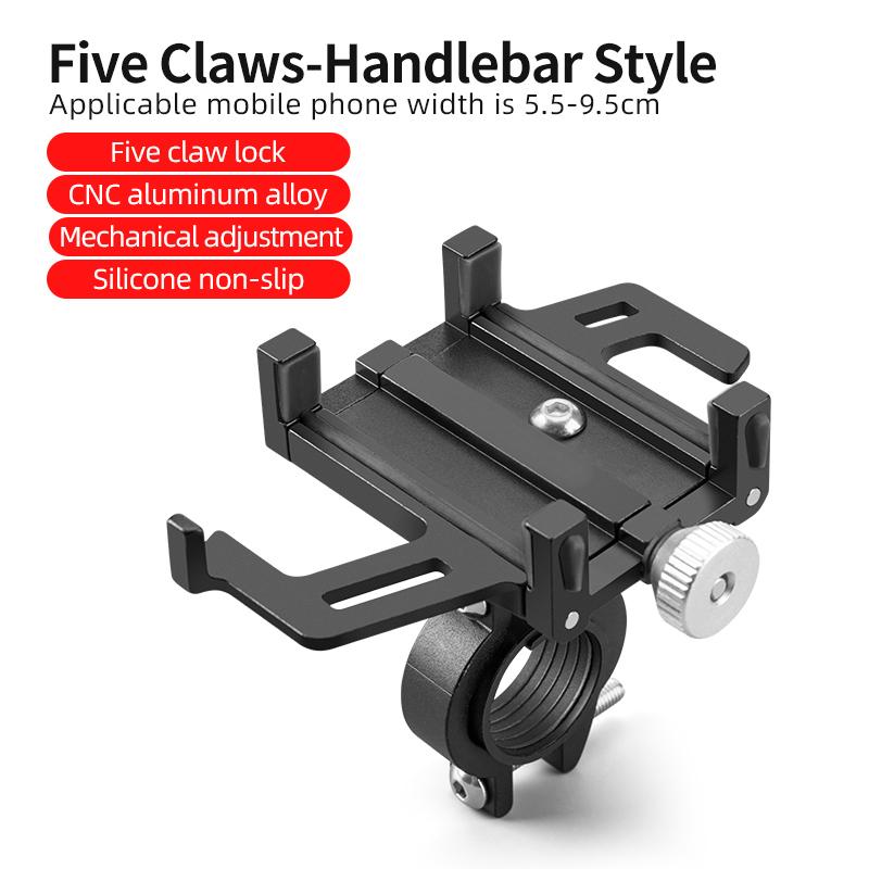 Eslnf Phone Holder Motorcycle Electric Bicycle Smartphone Cnc Aluminum Alloy Bracket Five Claws Mechanical Bike Phone Holder