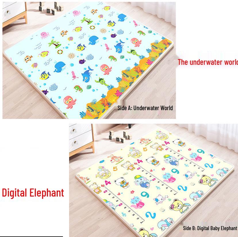 Foldable XPE Baby Crawling Mat: Thick, Odorless Foam Floor Mat for Infants.