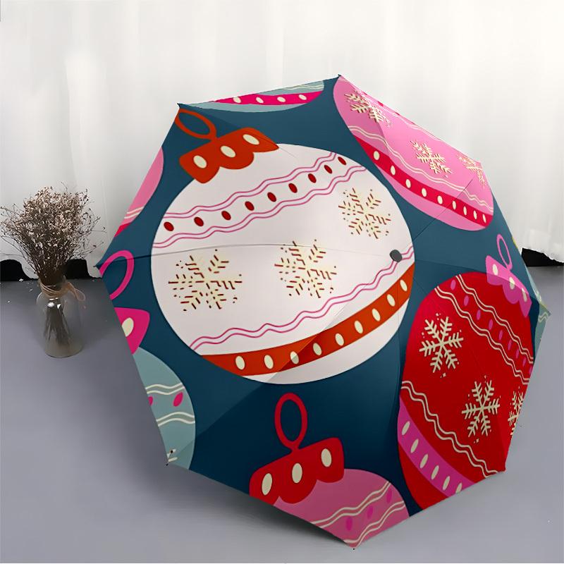 1pc Lanterns Print Automatic Cute Umbrella 8-Bone Design Compact Gear for Outdoor Travel, Perfect Holiday Gift Yy251230046