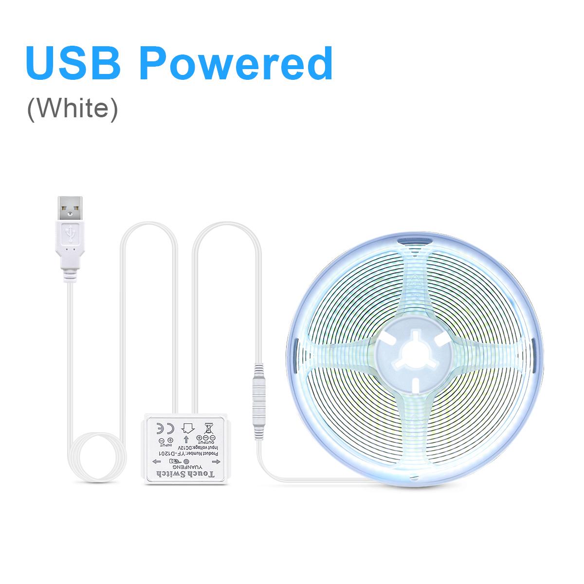 

Зеркало для макияжа, светодиодная подсветка, USB 5 В, COB Strip, туалетный столик, туалетный столик для ванной комнаты, сенсорный датчик, регулируемая зеркальная подсветка 2m