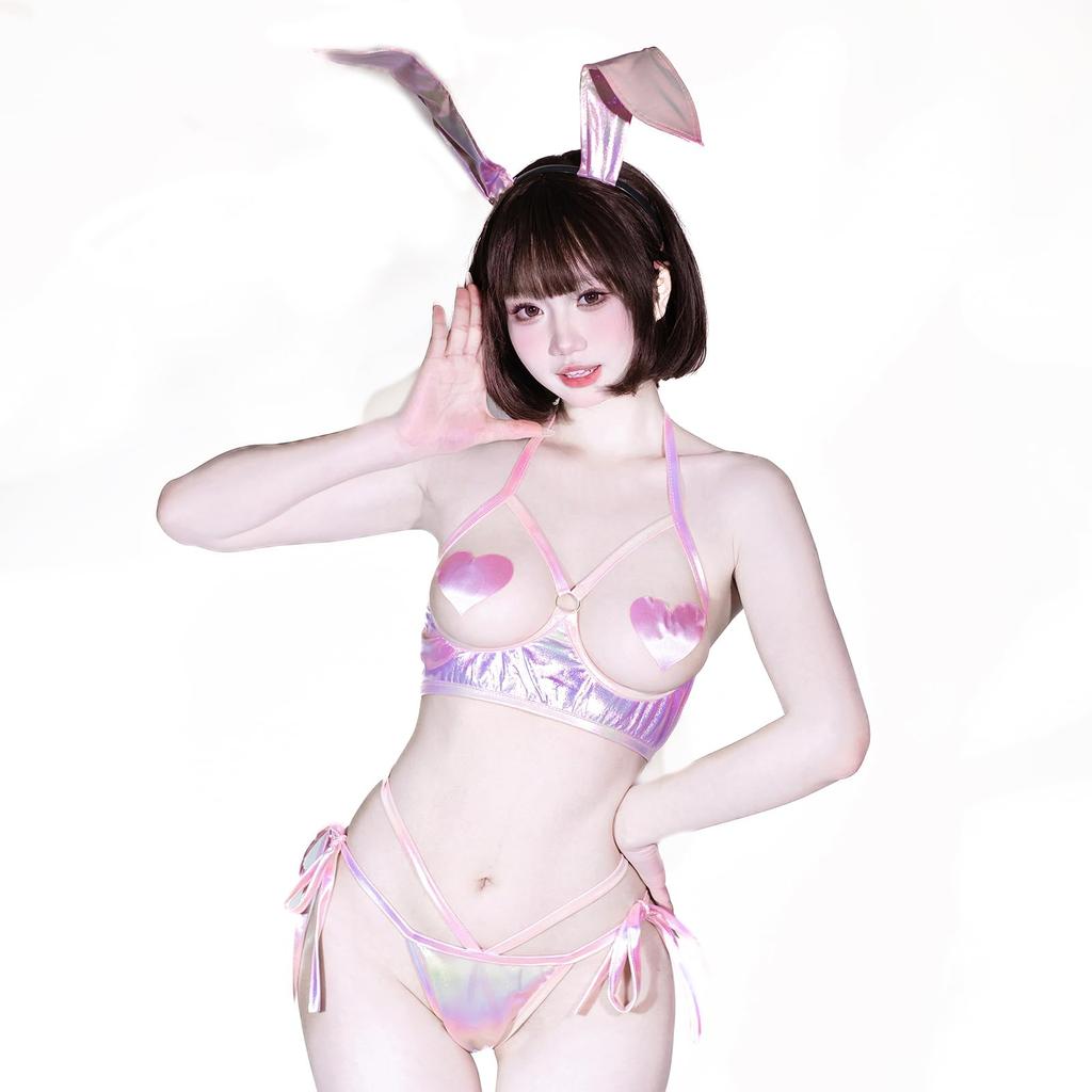 Cyber Pack Cosplay Sexy Reverse Bunny Bunny Girl Erotic Training Temptation Extreme Rabbit Bunny Costume Disguise High Leg Bold Lingerie One Size Pink