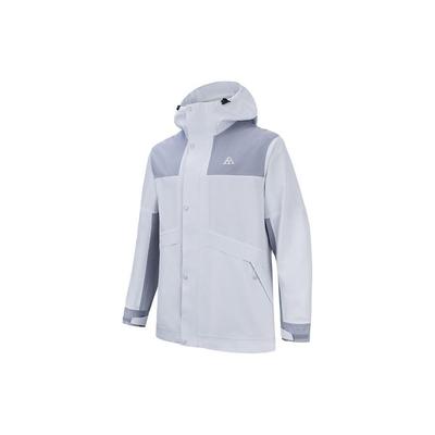 Spliced Water Shell Zipper Hooded Long Sleeve Jacket Men Jacket Sand-Gray 952337605-3