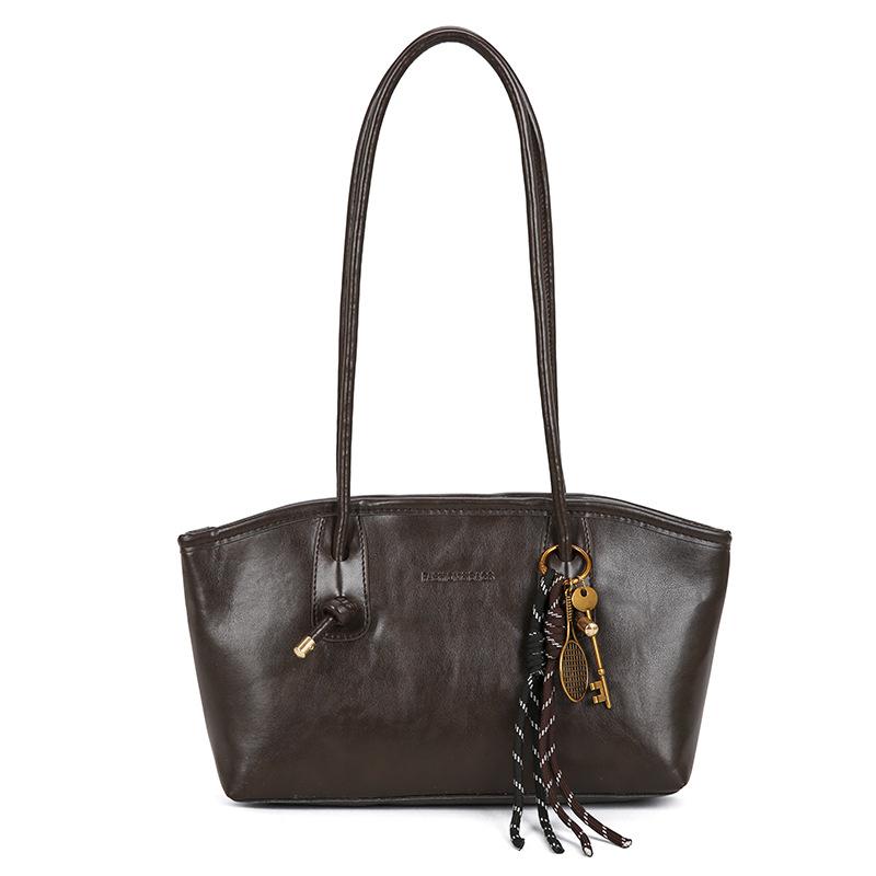 Women PU Leather Shoulder Bag Vintage Large Capacity Handbag Multi Functional Commuting Tote Bag High Looks Women's Bag