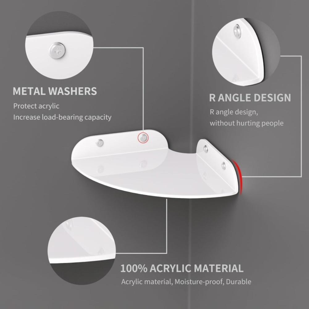 Clear Acrylic Corner Floating Shelves Set of 2 for Wall Storage SpaceSaving Transparent Display Shelves 9 5x9 5 Inches