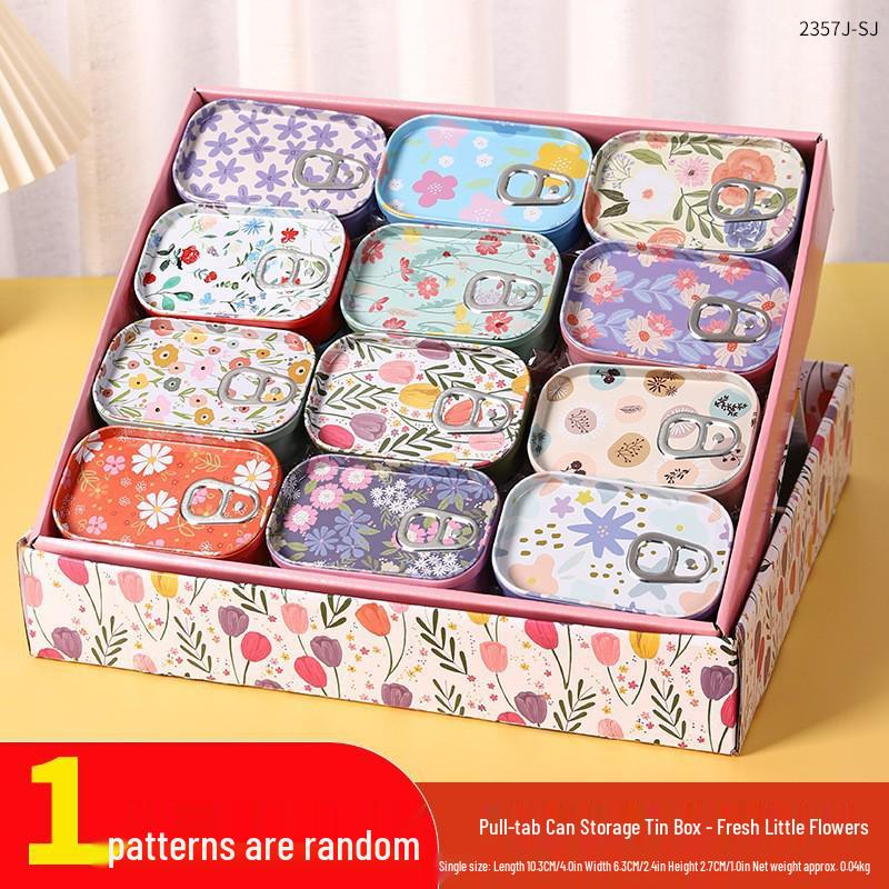 Mini Cute Cookie Candy Storage Tin with Lid for Hairpins, Earrings, or Small Items