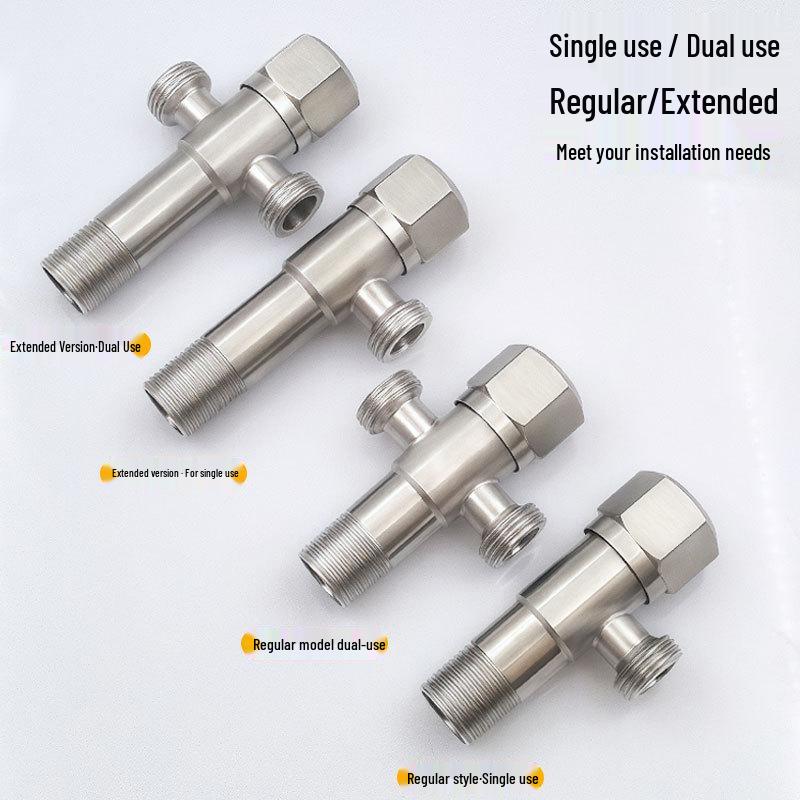 304 Stainless Steel Angle Valve for Toilet: Hot and Cold Water Valve Switch with 4-Point Eight-Character Stop Valve for Water Heater.