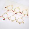 17 Colors Gold Plated Fruit Cherry Crystal Zirconia Adjustable Pearl Bracelet Luxury for Women Girls Casual Daily Party Zircon