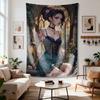 Woman With Floral Tattoos Digital Printing Polyester Wall Tapestry Suitable For Use In Living Rooms Bedrooms Offices Bars Party