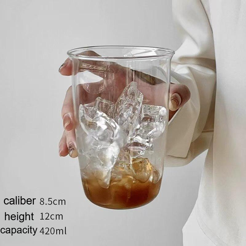 

Минималистичная кружка для кофе Латте Айс Американо, стакан для напитков, прозрачный стакан для холодных напитков, воды, для дома 420ml чистый