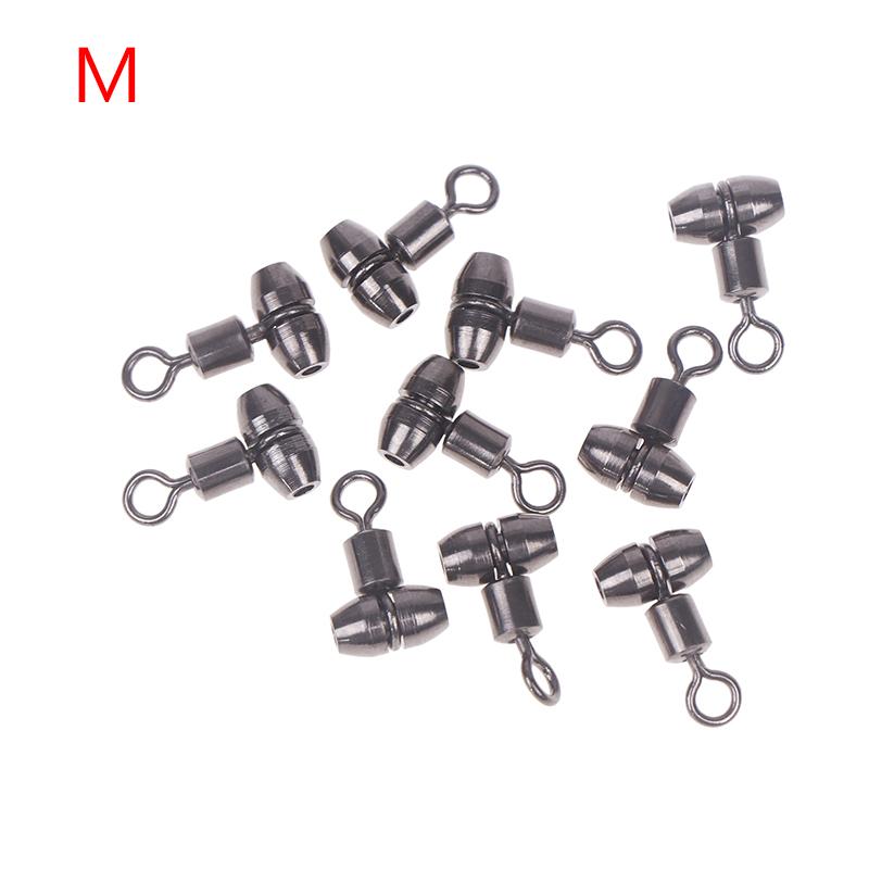 

10Pcs Fishing Swivels 3-Way Copper Fishing Connector Saltwater Fishing Rolling Bearing Swivel Hook For Carp Tackle Accessories M