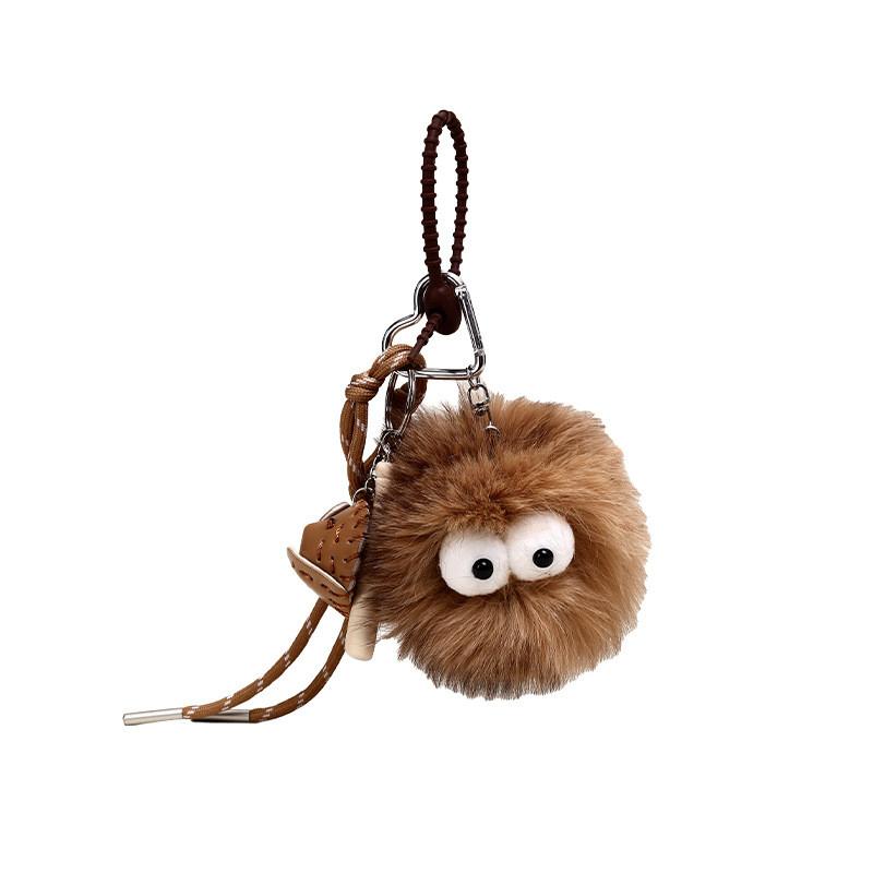 Fox Big Eyed Plush Keychain Baseball Style With Nylon Rope Design For Gift Ideas
