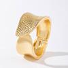 DIEZI 3 Style Exaggerated Gold Color Chunky Cuff Bangles Fashion Geometric Heavy Metal Spring Bangles For Women Bracelet Men