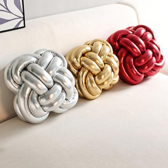 Woven Knotted Throw Pillow Solid Color Design High Elastic Friendly to Skin Chinese Knotting Office Sofa Bed Cushion Pillow Decor
