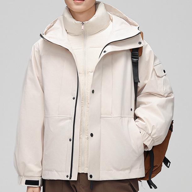 2024 Unisex 3-in-1 Mountaineering Jacket: Short, Thickened, Warm Winter Down L белый