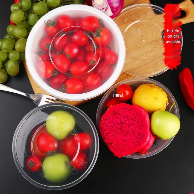 Clear Disposable Round Food Containers with Lids